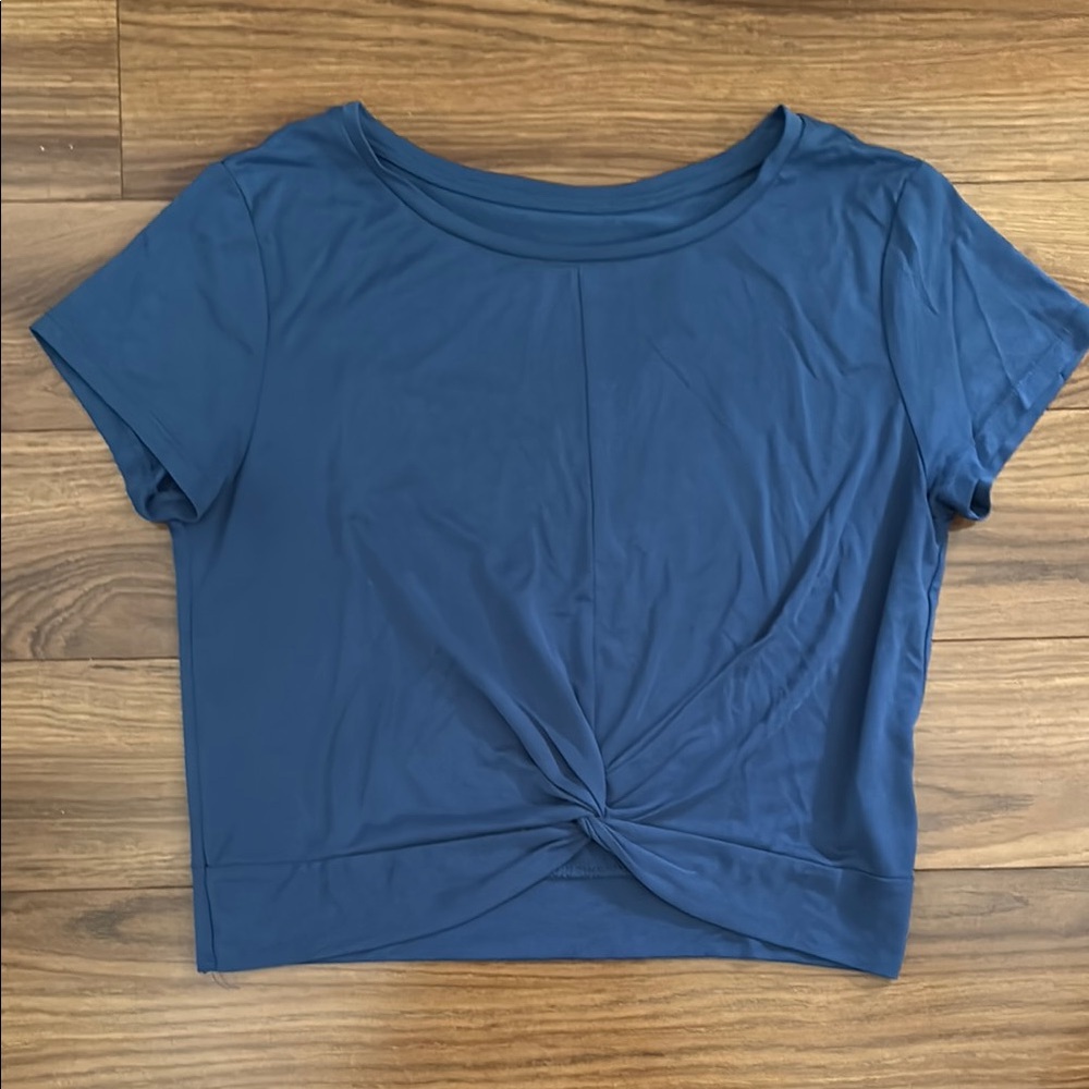 Blue Twist Front workout top